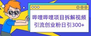哔哩哔哩项目拆解引流创业粉日引300+小白可轻松上手【揭秘】-淘金日记