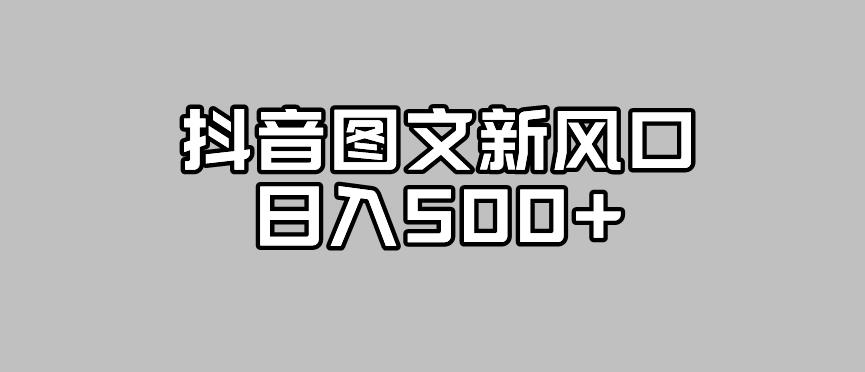 抖音图文最新风口，流量扶持非常高，日入500+【揭秘】-淘金日记