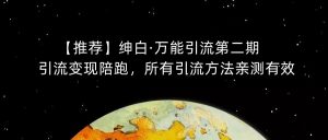 【推荐】绅白·万能引流第二期,引流变现陪跑,所有引流方法亲测有效-淘金日记