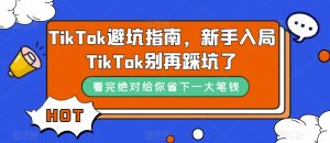 TikTok避坑指南，新手入局TikTok别再踩坑了-淘金日记