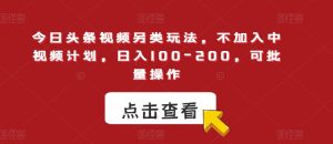 今日头条视频另类玩法,不加入中视频计划,日入100-200,可批量操作【揭秘】-淘金日记