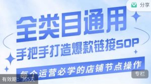 单品爆款打造实操运营，单品爆款从“0”-“1”手把手演练运营步骤-淘金日记