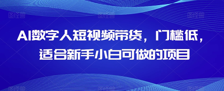 AI数字人短视频带货,门槛低,适合新手小白可做的项目-淘金日记