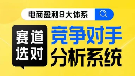 电商盈利8大体系·赛道选对,竞争对手分析系统线上课-淘金日记