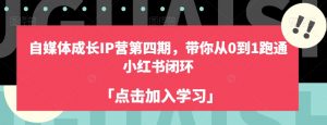 自媒体成长IP营第四期,带你从0到1跑通小红书闭环-淘金日记