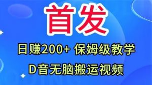 首发，抖音无脑搬运视频，日赚200+保姆级教学【揭秘】-淘金日记