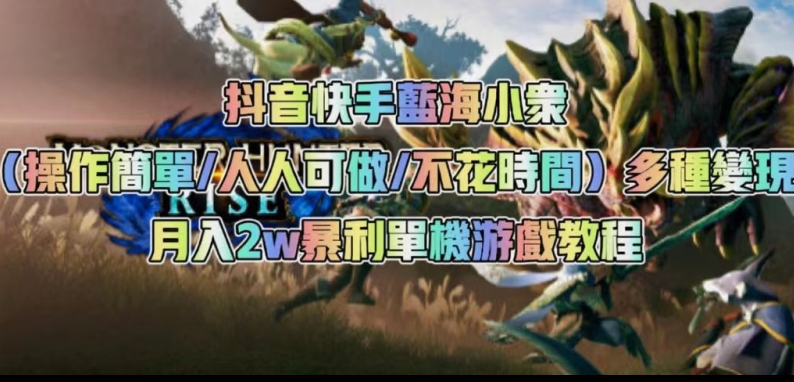 抖音快手蓝海小众(操作简单人人可做不花时间)多种变现月入2w+暴利单机游戏教程-淘金日记