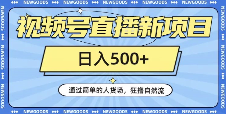 视频号直播新项目，通过简单的人货场，狂撸自然流，日入500+【260G资料】-淘金日记