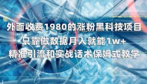 外面收费1980的涨粉黑科技项目，只靠做数据月入就能1w+【揭秘】-淘金日记