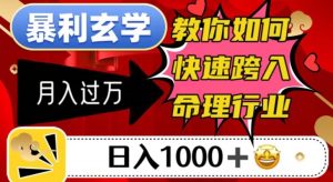 暴利玄学,教你如何快速跨入命理行业,日入1000+月入过万-淘金日记
