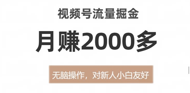 视频号流量掘金,无脑操作,对新人小白友好,月赚2000多【揭秘】-淘金日记