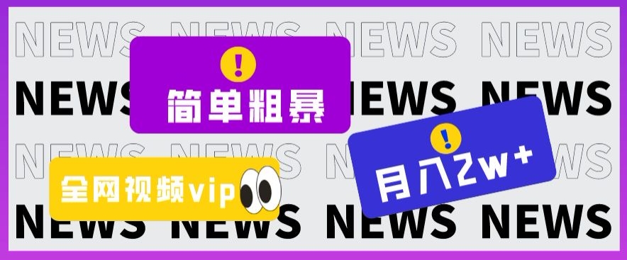 简单粗暴零成本，高回报，全网视频VIP掘金项目，月入2万＋【揭秘】-淘金日记