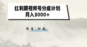 外面收费1980的红利期视频号分成计划2.0版本教学【揭秘】-淘金日记