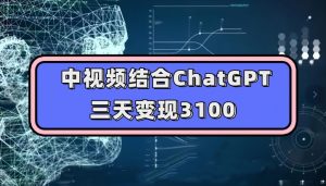 中视频结合ChatGPT，三天变现3100，人人可做玩法思路实操教学【揭秘】-淘金日记