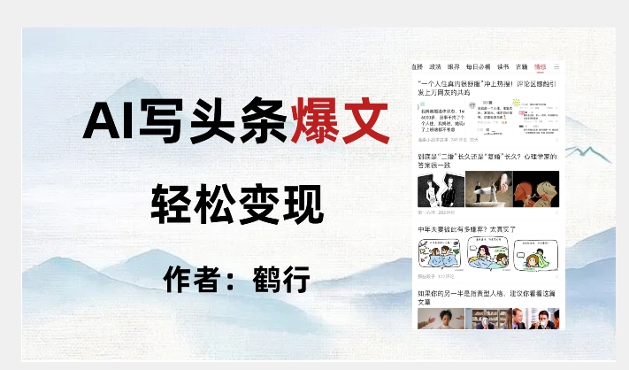 暴力拆解AI写头条爆文，轻松日入500+-淘金日记