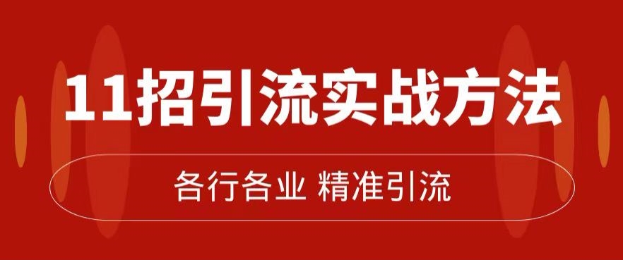 精准引流术:11招引流实战方法,让你私域流量加到爆(11节课完整)-淘金日记