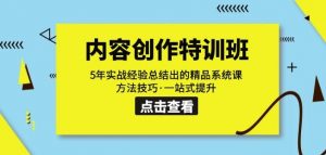 内容创作·特训班:5年实战经验总结出的精品系统课方法技巧·一站式提升-淘金日记
