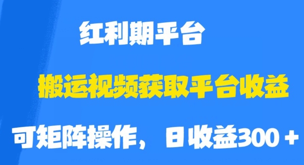 搬运视频获取平台收益,平台红利期,附保姆级教程【揭秘】-淘金日记