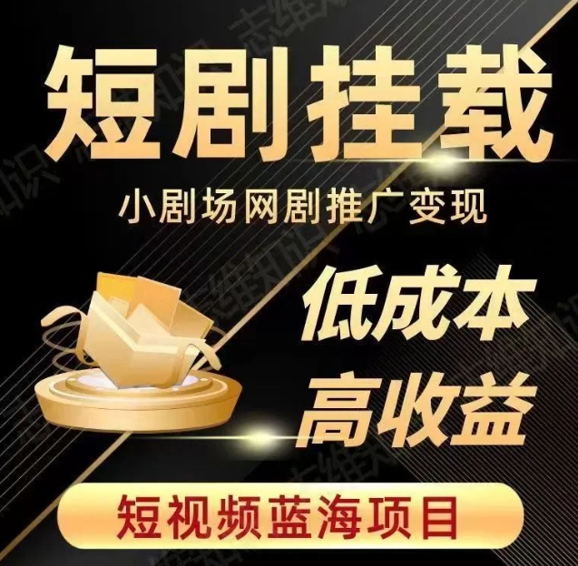2023短视频蓝海项目,抖音快手短剧推广变现教程,低成本高收益-淘金日记
