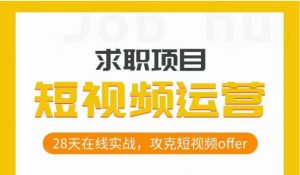 短视频运营求职实操项目,28天在线实战,攻克短视频offer-淘金日记