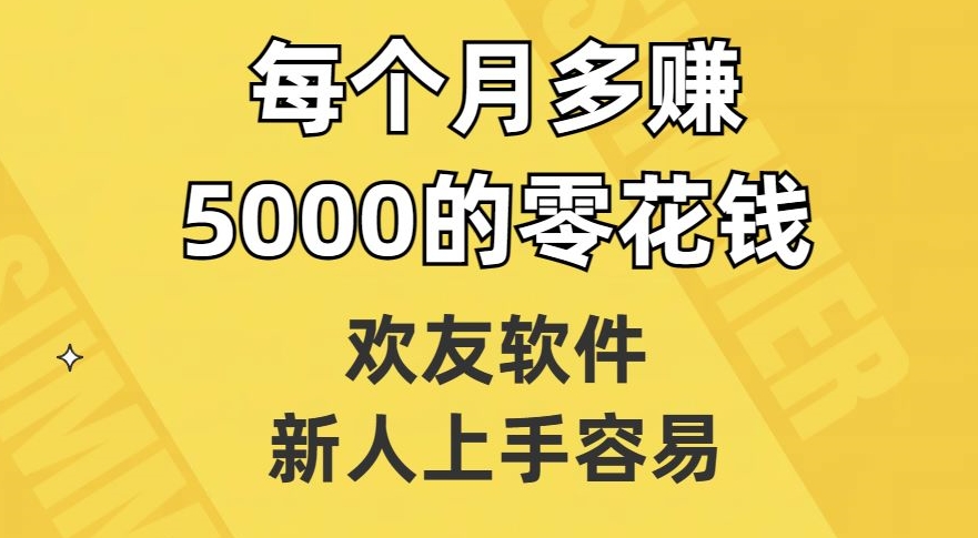 欢友软件，新人上手容易，每个月多赚5000的零花钱【揭秘】-淘金日记