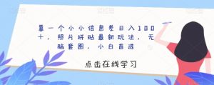 靠一个小小信息差日入100+,照片拼贴最新玩法,无脑套图,小白首选【揭秘】-淘金日记