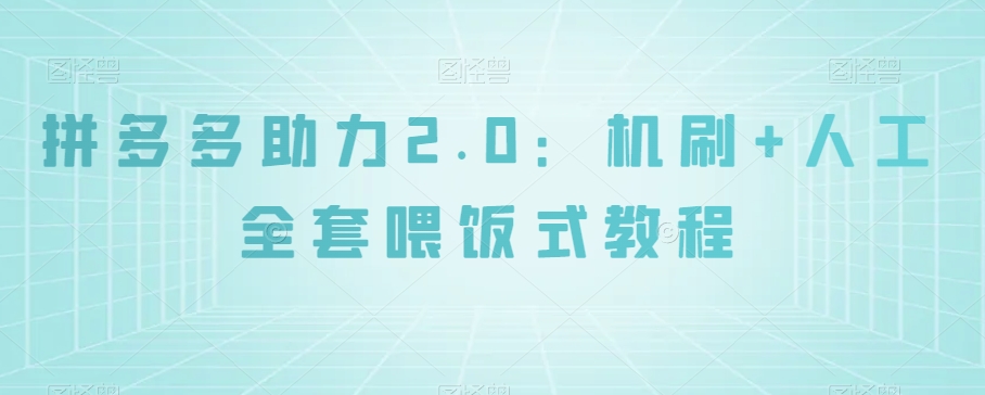 拼多多助力2.0:机刷+人工全套喂饭式教程【揭秘】-淘金日记