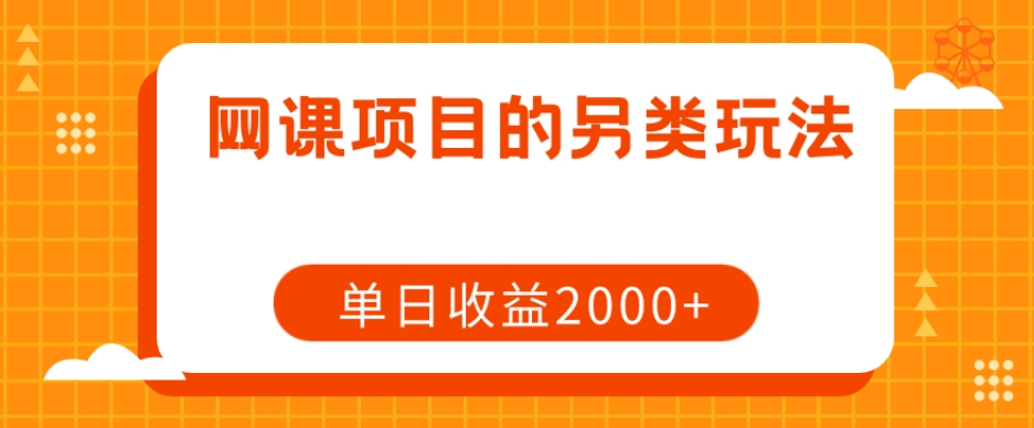网课项目的另类玩法,单日收益2000+【揭秘】-淘金日记