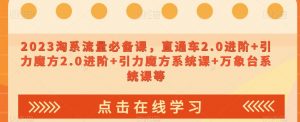 023淘系流量必备课，直通车2.0进阶+引力魔方2.0进阶+引力魔方系统课+万象台系统课等-淘金日记