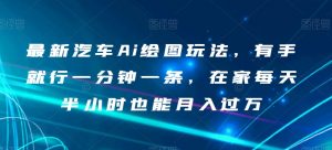 最新汽车Ai绘图玩法,有手就行一分钟一条,在家每天半小时也能月入过万【揭秘】-淘金日记
