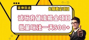 试玩充值流掘金项目,批量矩阵玩法一天500+【揭秘】-淘金日记