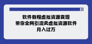 软件教程虚拟资源变现：带你全网引流卖虚拟资源软件，月入过万（11节课）-淘金日记