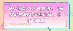 淘系运营21天速成班,0基础轻松搞定淘系运营,不做假把式-淘金日记