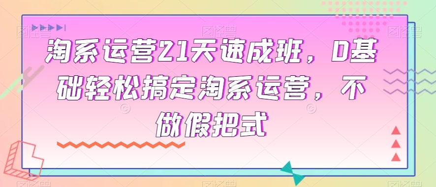 淘系运营21天速成班,0基础轻松搞定淘系运营,不做假把式-淘金日记