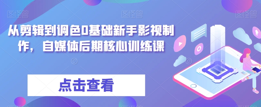从剪辑到调色0基础新手影视制作,自媒体后期核心训练课-淘金日记
