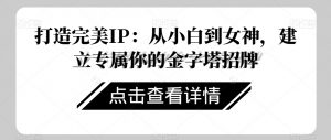 打造完美IP:从小白到女神,建立专属你的金字塔招牌-淘金日记