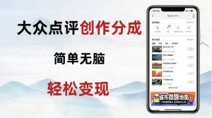 大众点评新玩法！零成本！新手也能每日轻松入袋300+！【揭秘】-淘金日记