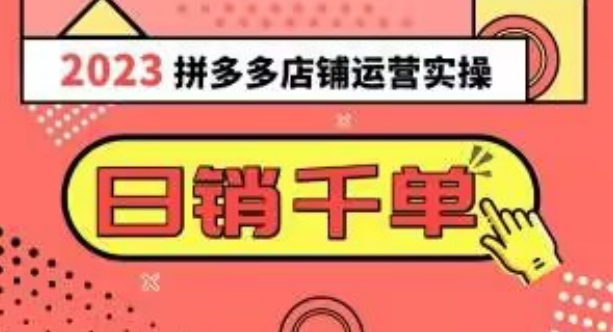 2023拼多多运营实操，每天30分钟日销1000＋，爆款选品技巧大全（10节课）-淘金日记