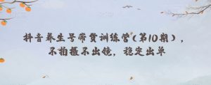 抖音养生号带货训练营(第10期),不拍摄不出镜,稳定出单-淘金日记