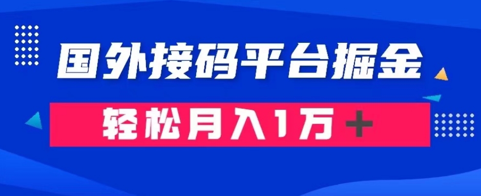 通过国外接码平台掘金：成本1.3，利润10＋，轻松月入1万＋【揭秘】-淘金日记