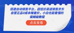 搭建自动销售平台，超低价渠道销售京东自营正品0成本赚差价，小白也能看懂的保姆级教程【揭秘】-淘金日记