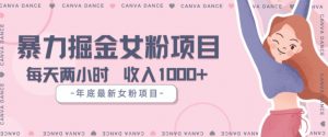 年底暴力女粉掘金项目5天变现1.5W+【揭秘】-淘金日记