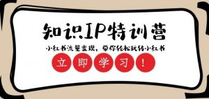 知识IP特训营 :小红书-流量变现,带你轻松玩转小红书(23节视频课)-淘金日记