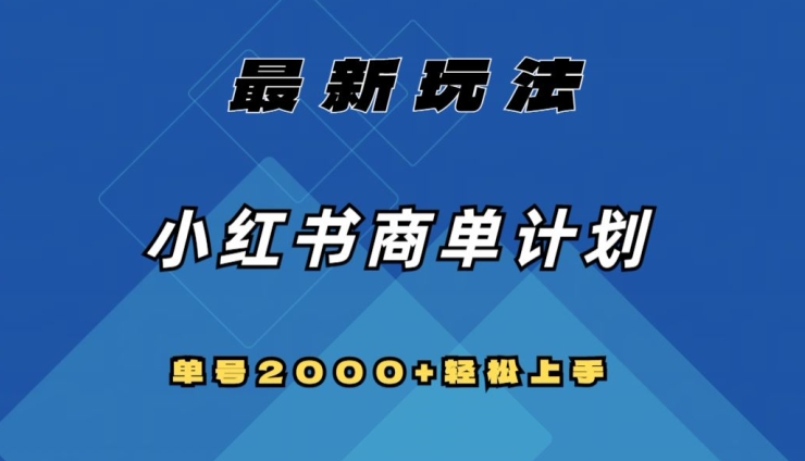 全网首发,小红书商单计划最新玩法,单号2000+可扩大可复制【揭秘】-淘金日记