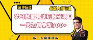数据号回归玩法游戏试玩搬砖项目再创日入500+【揭秘】-淘金日记