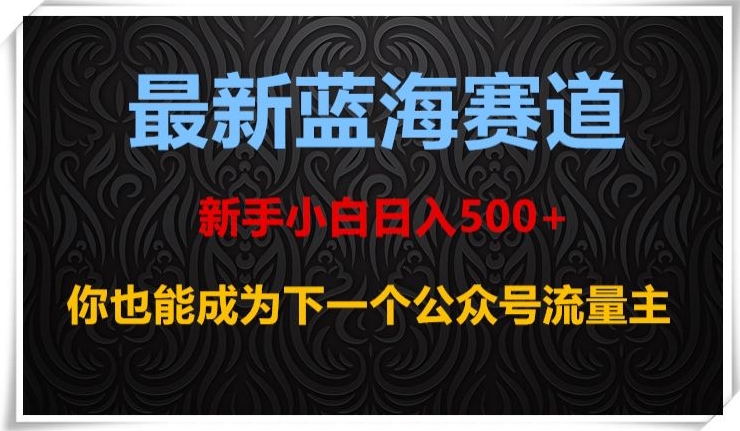 最新蓝海赛道，新手小白日入500+，你也能成为下一个公众号流量主【揭秘】-淘金日记
