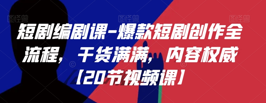短剧编剧课-爆款短剧创作全流程,干货满满,内容权威【20节视频课】-淘金日记