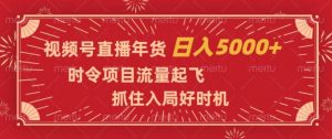 视频号直播年货，时令项目流量起飞，抓住入局好时机，日入5000+【揭秘】-淘金日记