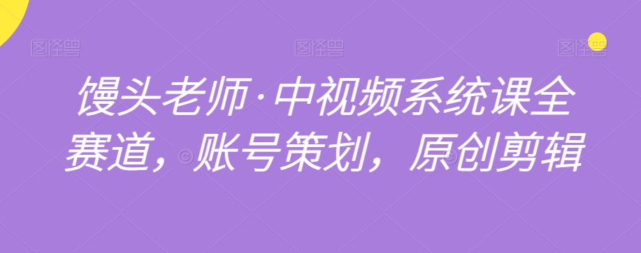 馒头老师·中视频系统课全赛道，账号策划，原创剪辑-淘金日记