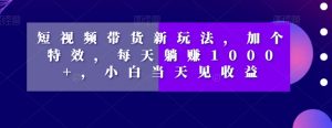 短视频带货新玩法，加个特效，每天躺赚1000+，小白当天见收益【揭秘】-淘金日记